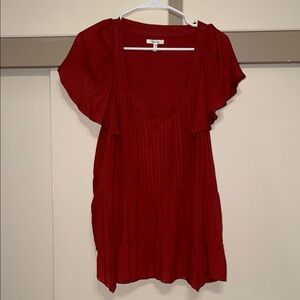 Red Ruffled Women's Top
